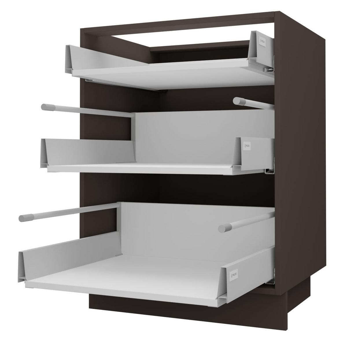 SCHUBLADENUNTERSCHRANK Bari D3/50 Lava / RAL 4009 pastellviolett 50 / 50 / 82cm REJS Vollauszug - Dunkelgrau/Violett, Holz/Holzwerkstoff (50/82/50cm) - Feldmann-Wohnen