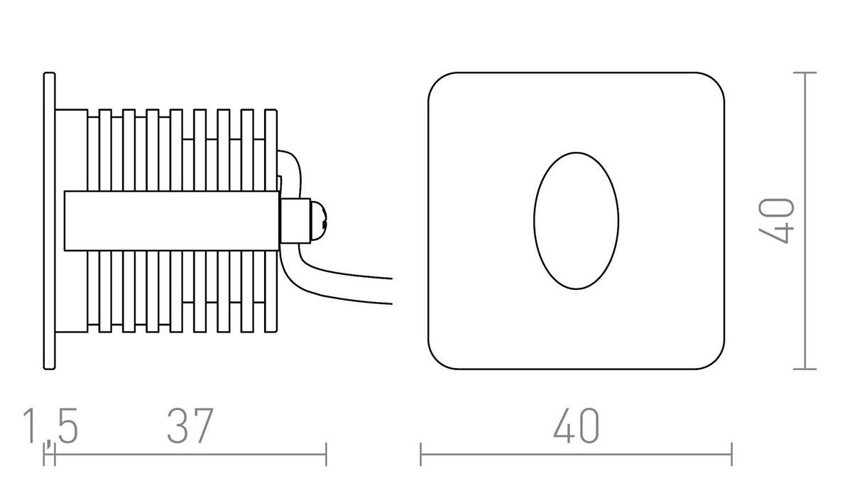 EINBAULEUCHTE RIO SQ O Weiß 3 W - Weiß, Metall (9/9/12cm) - Rendl