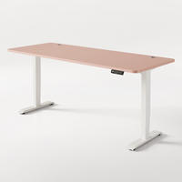 SCHREIBTISCH Elektrisch Höhenverstellbarer HomePro 200x80cm Weiß/Rosa mit Memory-Funktion, Anti-Kollisions Technologie - Pink/Weiß, Holzwerkstoff (80/200/62cm) - Desktronic