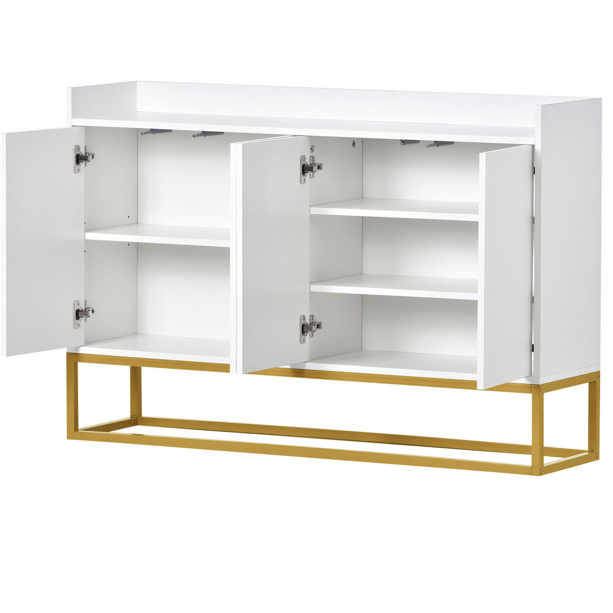 SIDEBOARD 120/30/80 cm aus Holzwerkstoff mit 4 grifflosen Türen Weiß - Weiß, Holzwerkstoff (120/80/30cm) - Modenvie