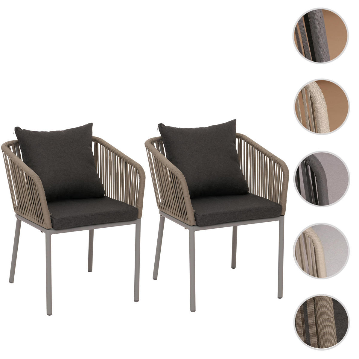 GARTENSTUHL grau, dunkelgrau - Dunkelgrau/Grau, Textil (55/75/55cm) - MCW