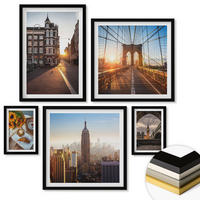 WANDBILDER 5er-Set - 50x50 cm & 20x30 cm & 40x60 cm Schwarzer Rahmen - Venezianische Straßen Wasserarchitektur - Schwarz, Kunststoff (40/60cm) - ArtPrintCave