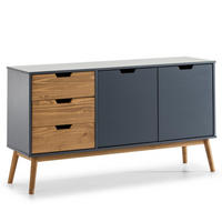 SIDEBOARD Java 3 Schubladen Grau - Anthrazit, Holz (140/80/40cm)