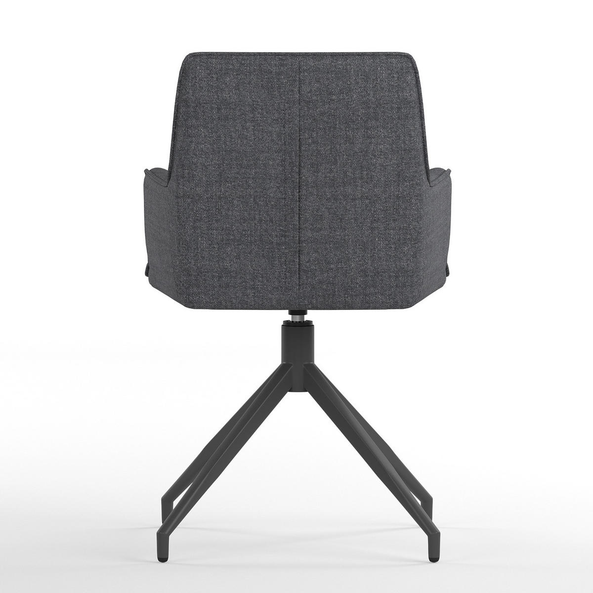 GARTENSTUHL mit Armlehnen - Stahl / Polyester - Dunkelgrau, Textil/Metall (58/87/64cm) - home24