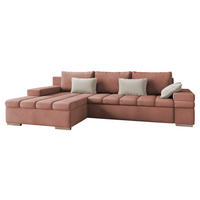ECKSOFA Bangkok, Seite: Links - Silberfarben/Rosa, Holz/Textil (310/175cm) - MIRJAN24