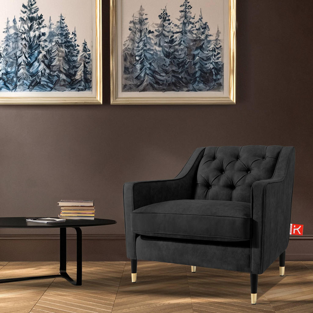 Thumbnail - Konsimo® Sessel, Anthrazit, Holz, Holzwerkstoff, 1-Sitzer, 77x78x80 cm, Wohnzimmer, Sessel, Polstersessel