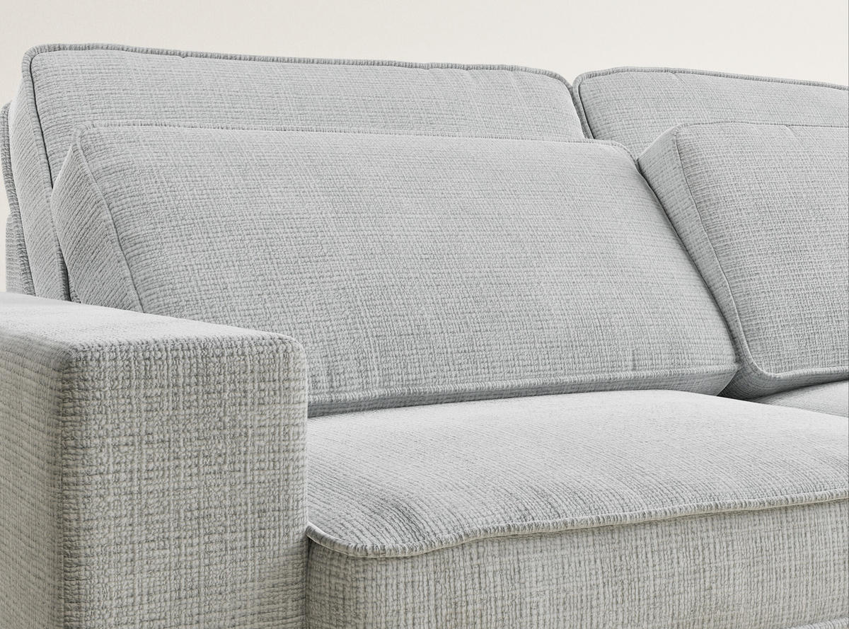 ECKSOFA Kirou Grau Chenille-Stoff - Rechts Seite - Schwarz/Grau, Holz/Holzwerkstoff (311/225cm) - Maison de Reve