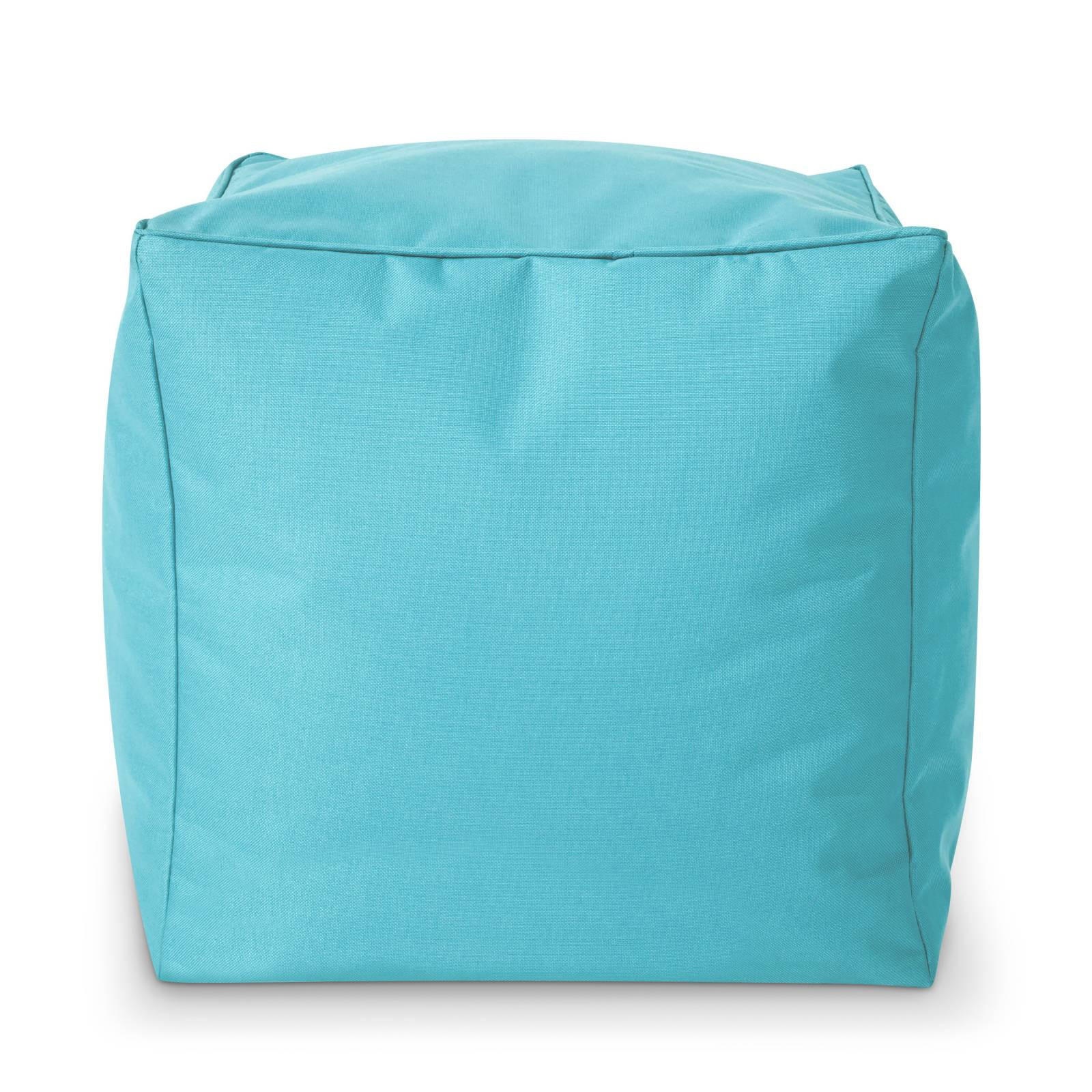 SITZSACK-HOCKER Pouf "Cube" 40x40x40cm - Türkis, Textil (40/40/40cm) - Green Bean