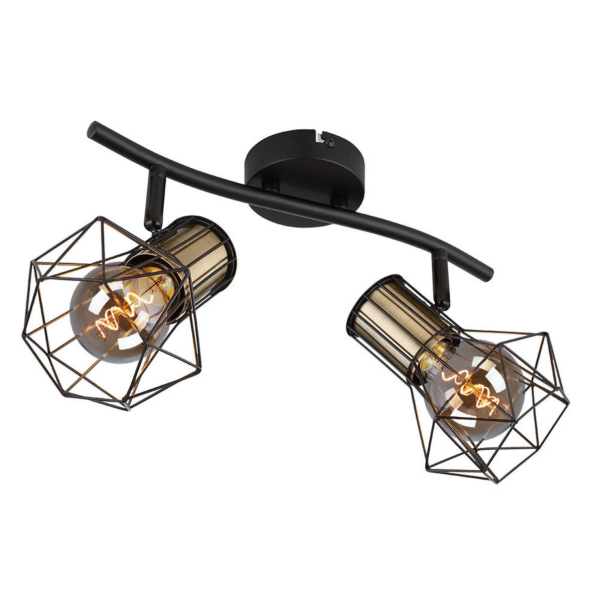 DECKENLEUCHTE Metall Schwarz Gitteroptik - Schwarz, Metall (34/13/19cm)