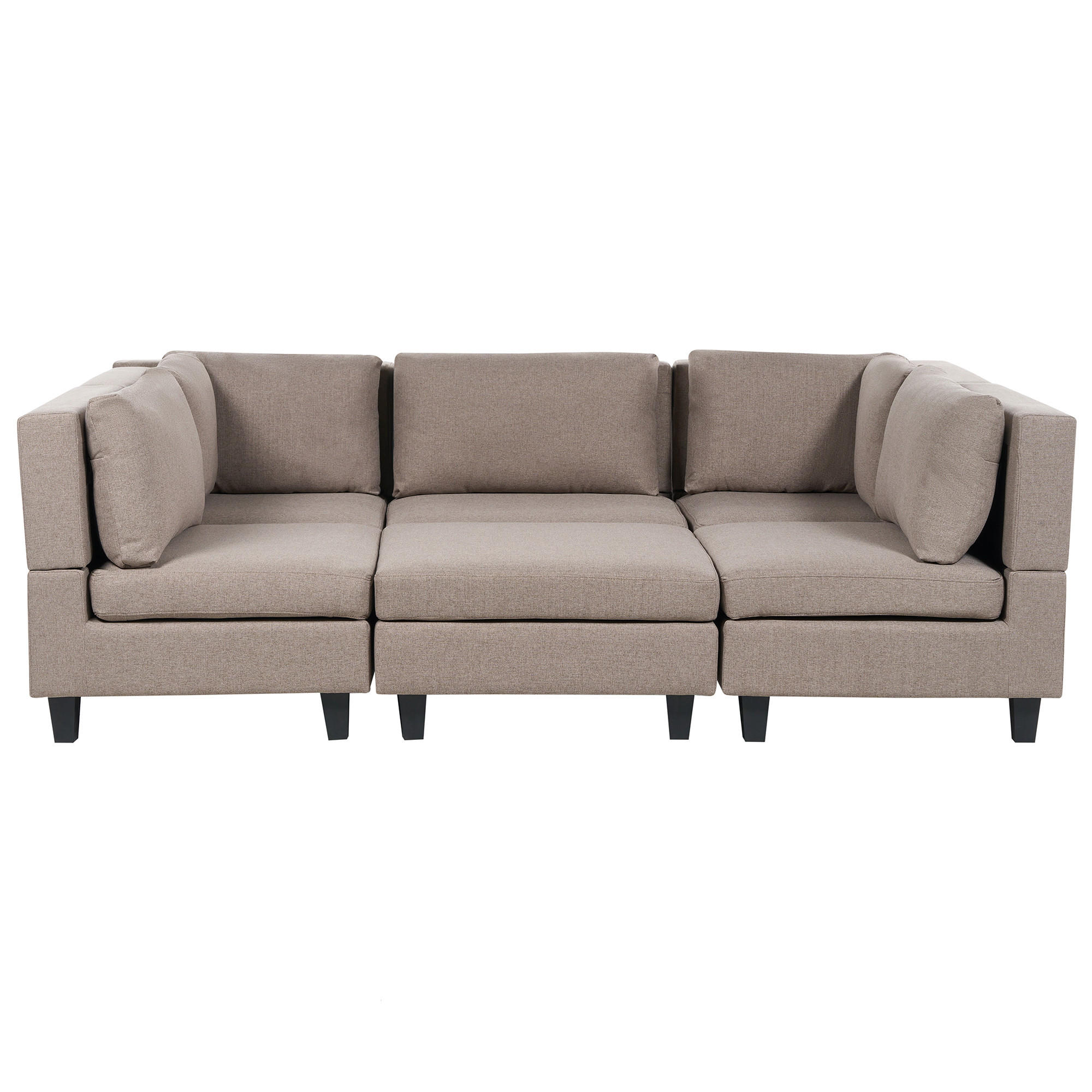 5-SITZER-MODULSOFA U-förmiges Braun Stoff mit Ottomane Unstad - Braun, Textil (228/72/76cm) - Beliani