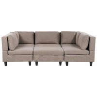 MODULÁRNÍ POHOVKA 5-místná Tvar U Hnědá Látka s otomanem Unstad - hnědá, textil (228/72/76cm) - Beliani