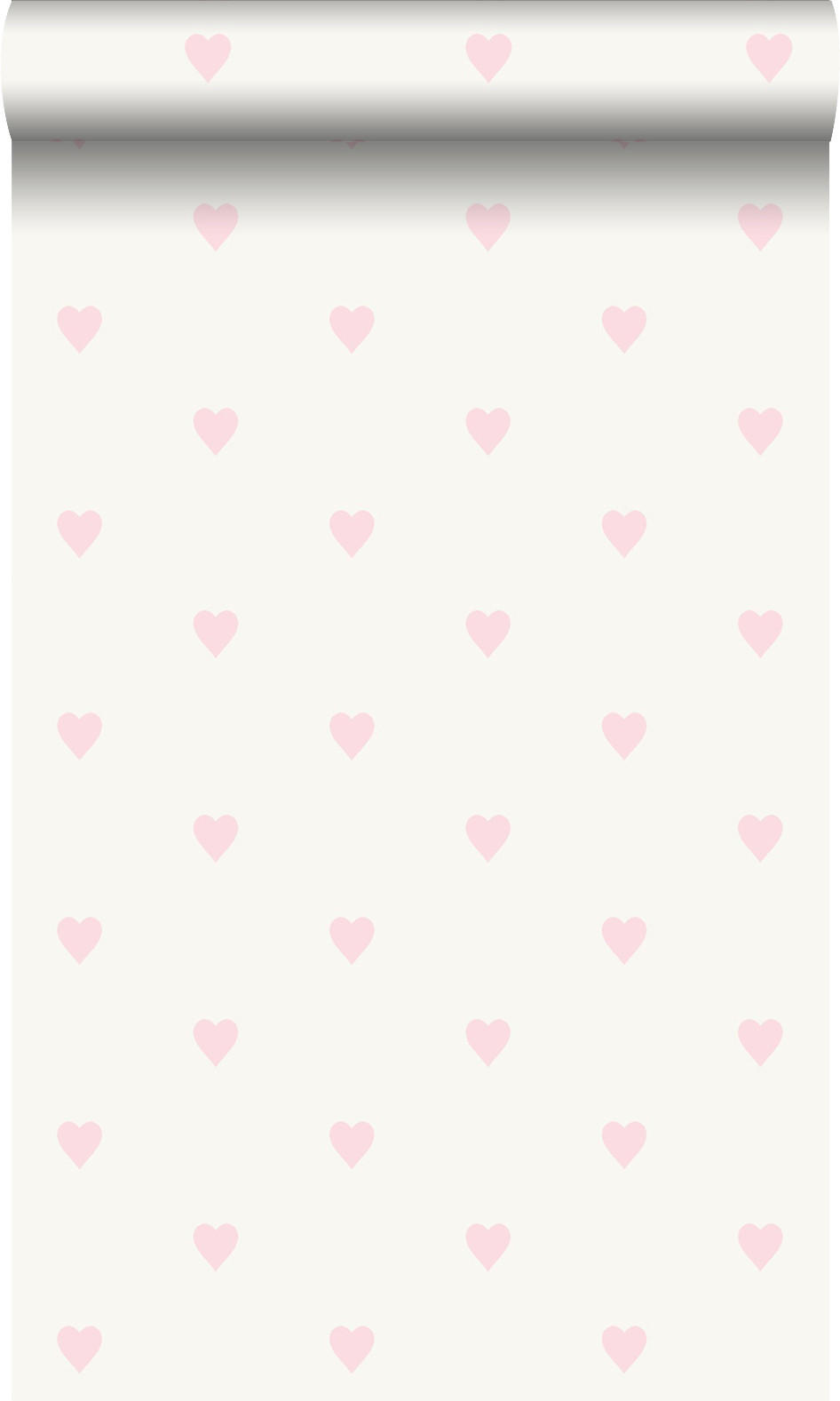 TAPETE Herzchen 53 cm x 10.05 m - Pink, Papier (53/0.1cm) - Origin Wallcoverings