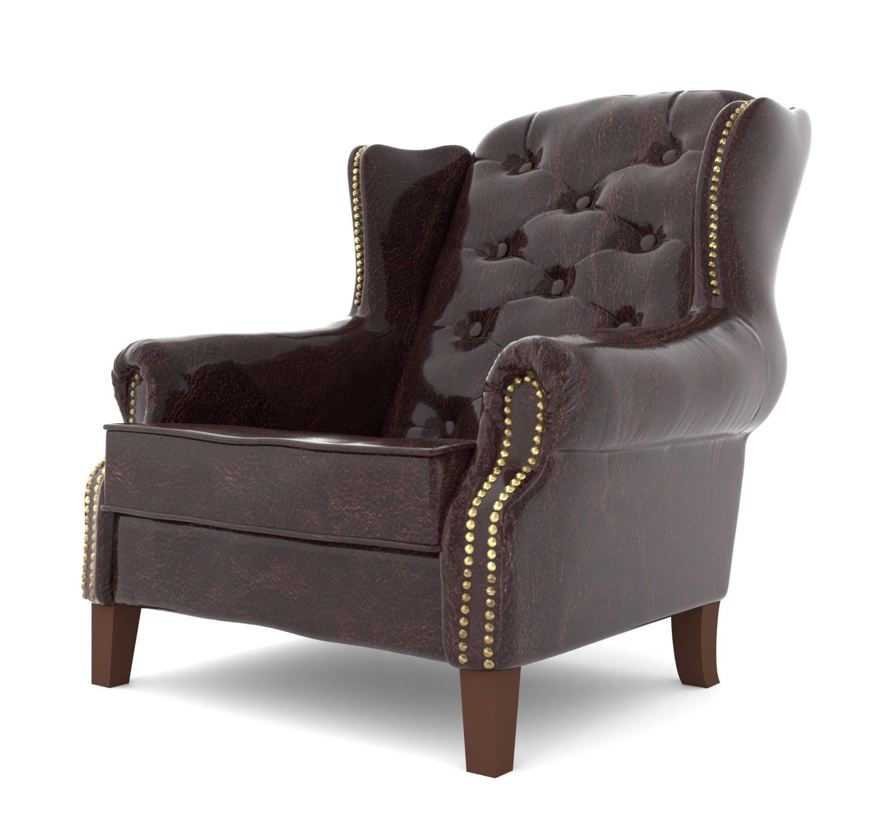 CHESTERFIELD-SESSEL Lento Braun vegan Leder - Graubraun/Braun, Holz/Textil (102/102/93cm) - S-Style Möbel