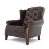CHESTERFIELD-SESSEL Lento Braun vegan Leder - Graubraun/Braun, Holz/Textil (102/102/93cm) - S-Style Möbel
