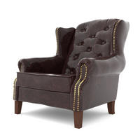 CHESTERFIELD-SESSEL Lento Braun vegan Leder - Graubraun/Braun, Holz/Textil (102/102/93cm) - S-Style Möbel