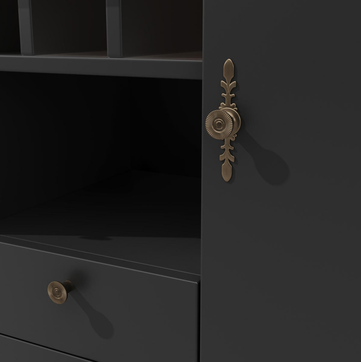 BARTISCH ausziehbar 120-180 cm mit Stauraum MDF Schwarz/Natur - Schwarz, Holzwerkstoff (40/76/180cm) - Meubliv