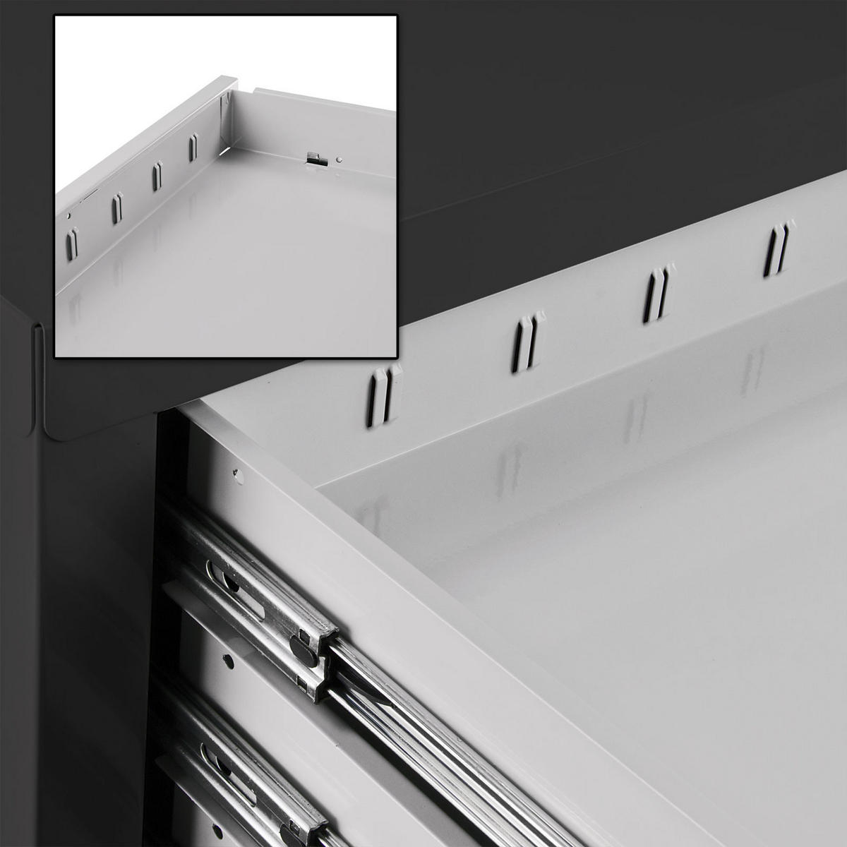 SCHUBLADENSCHRANK Kobra mit 7 Schubladen 90x70x43,5cm Anthrazitgrau/Lichtgrau - Anthrazit/Grau, Metall (70/90/44cm) - PROREGAL