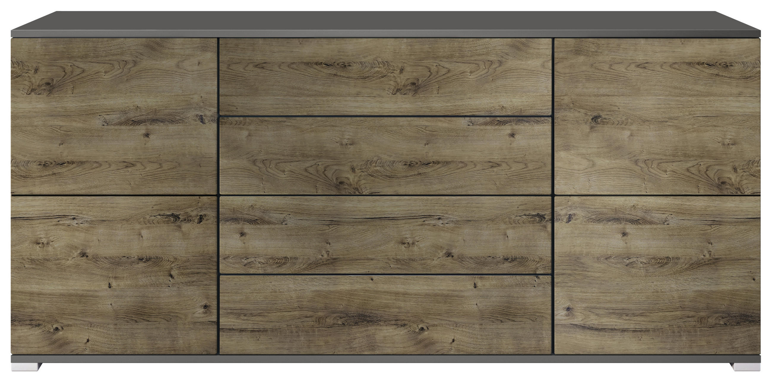 SIDEBOARD Rova Eiche Ribbeck - Alteiche, Holzwerkstoff (166.5/75.5/35cm) - Vladon