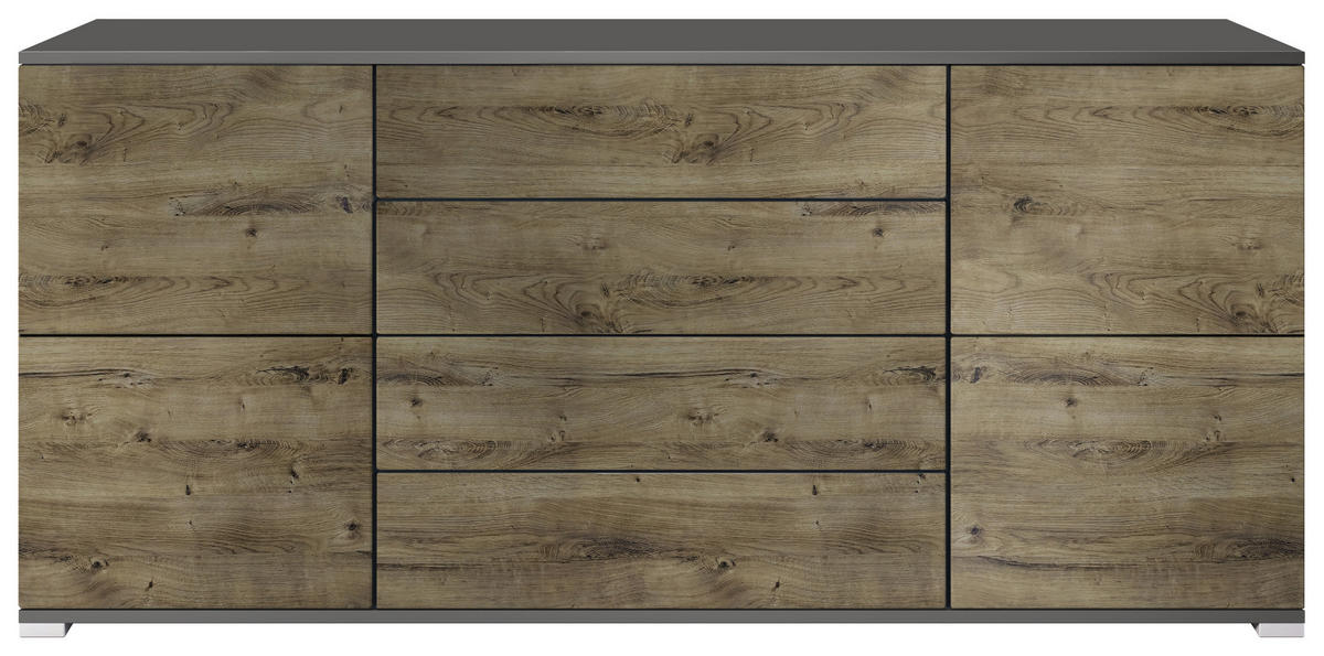 SIDEBOARD Rova Eiche Ribbeck - Alteiche, Holzwerkstoff (166.5/75.5/35cm) - Vladon