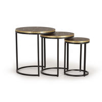 COUCHTISCH aus Metall - Schwarz, Holz (44/44/49cm) - Giner y Colomer