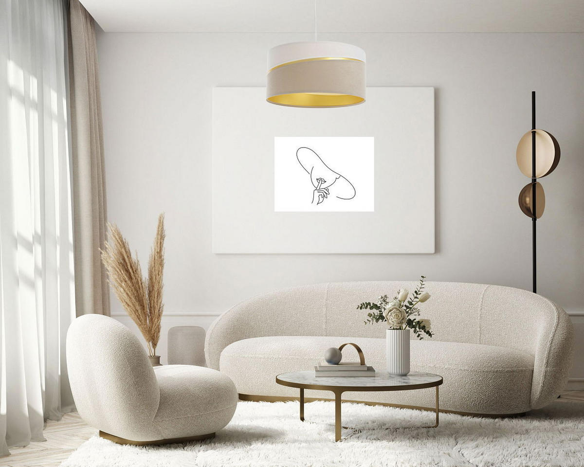 HÄNGELEUCHTE Weiß 50/25 cm - Beige/Weiß, Kunststoff (50/0.4/25cm) - ONZENO