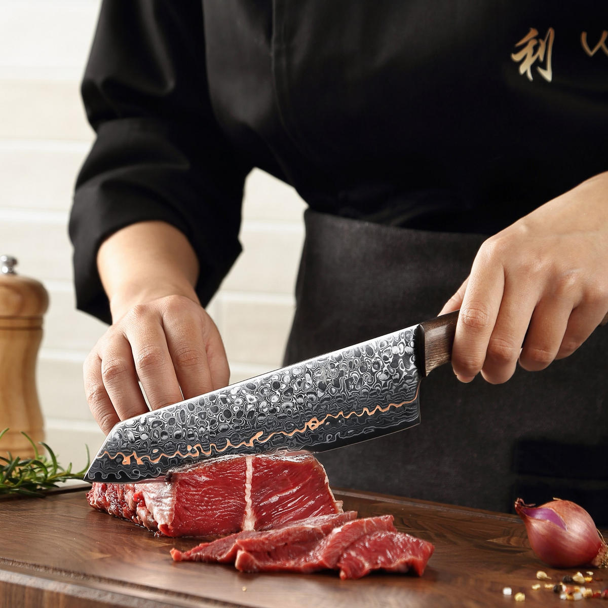 MESSERSET 3-tlg. 9-18 cm - Ahornfarben, Holzwerkstoff/Metall - Wakoli