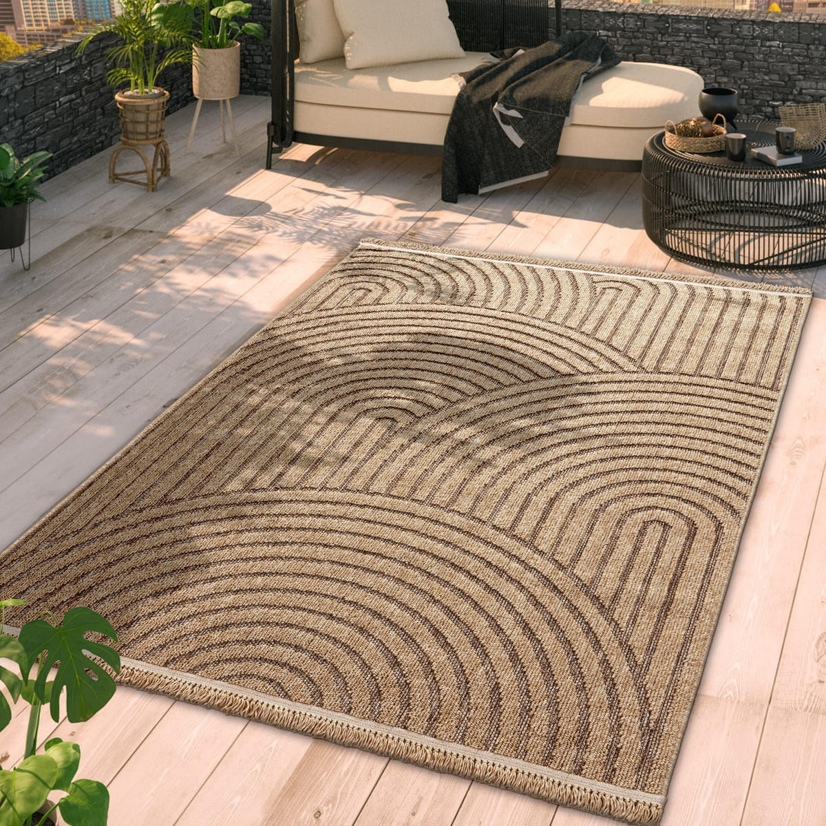 OUTDOORTEPPICH Boho Beige 240 x 340 cm - Beige, Kunststoff (240/340cm) - TT Home
