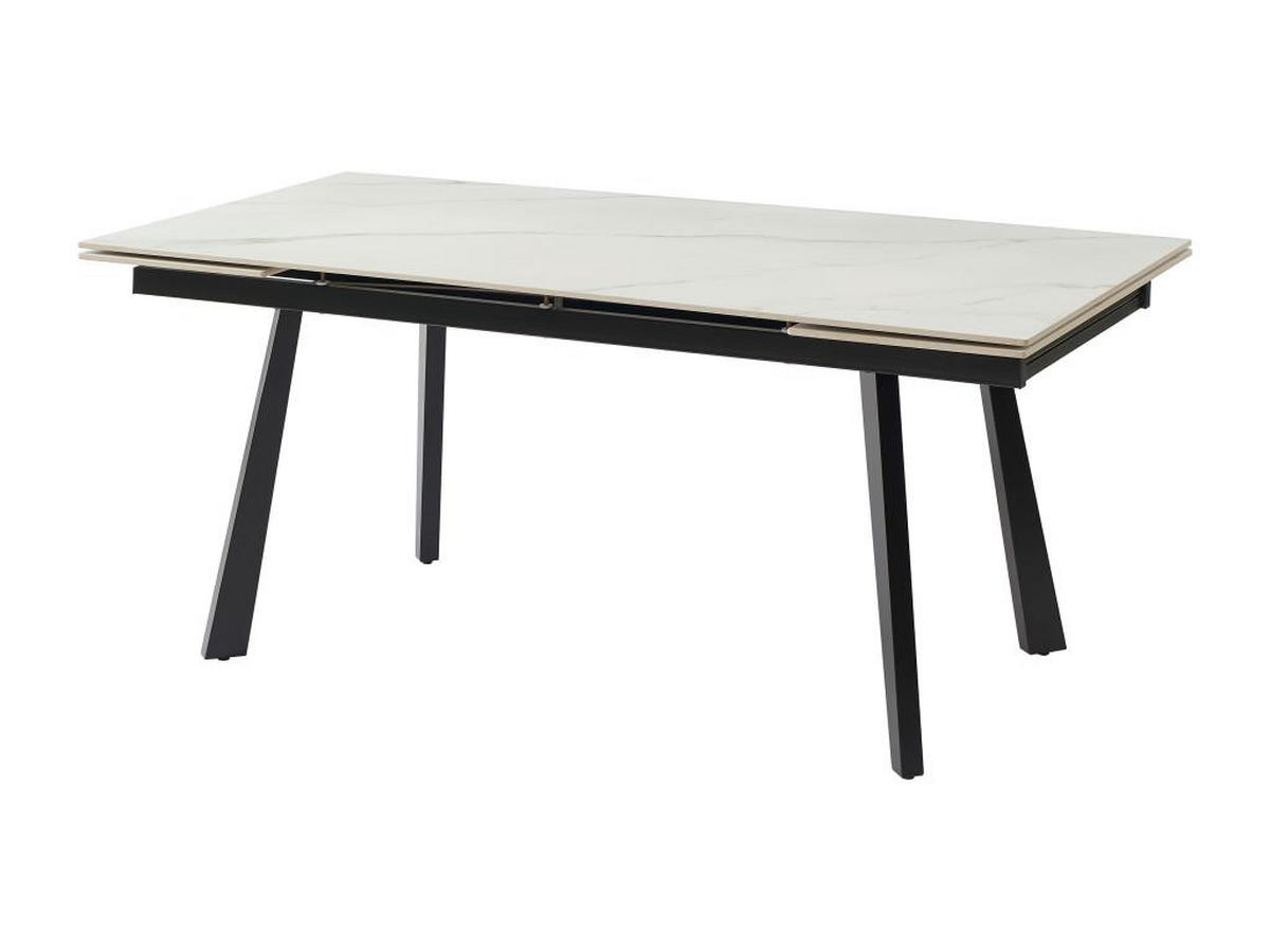 ESSTISCH ausziehbar - 6 bis 10 Personen - Keramik & Metall - Marmor-Optik Weiß & Schwarz - MARVENA - Schwarz, Keramik (260/90/76cm) - Vente-Unique