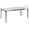 GARTENTISCH Keramik-Glas Marmor Optik weiß 180/90 cm Cosoleto - Hellgrau/Weiß, Glas (180/90/75cm) - Beliani
