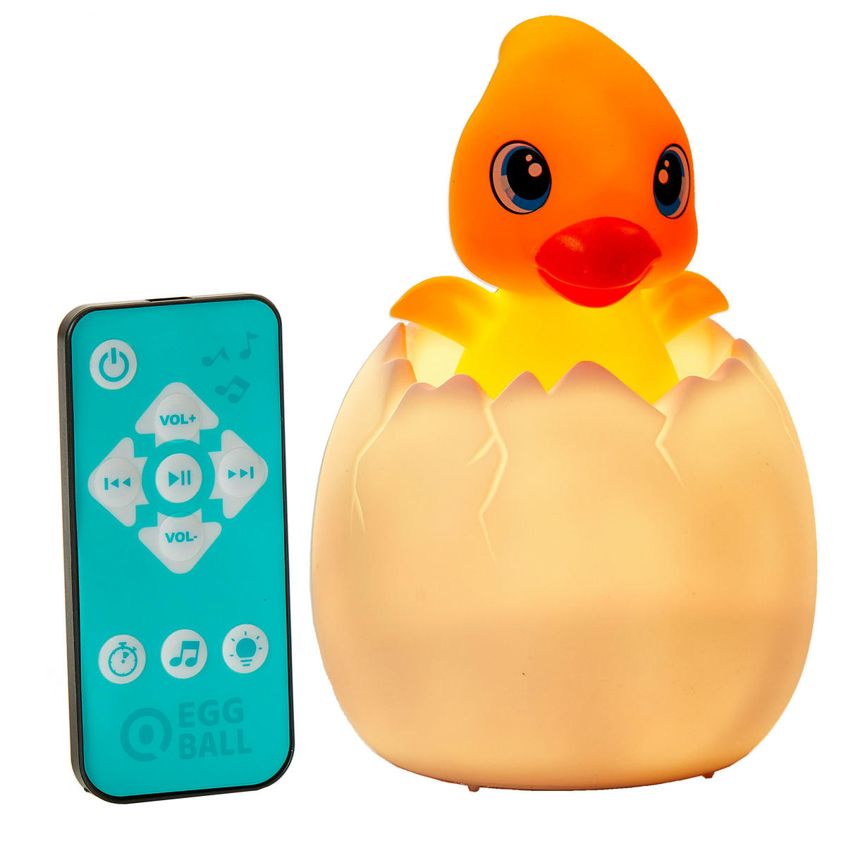 LED-AKKU-NACHTLICHT - mit Schlummermelodien, Fernbedienung und Farbwechsel für Kinder - Gelb, Kunststoff (8.5/8.5/13cm) - Northpoint