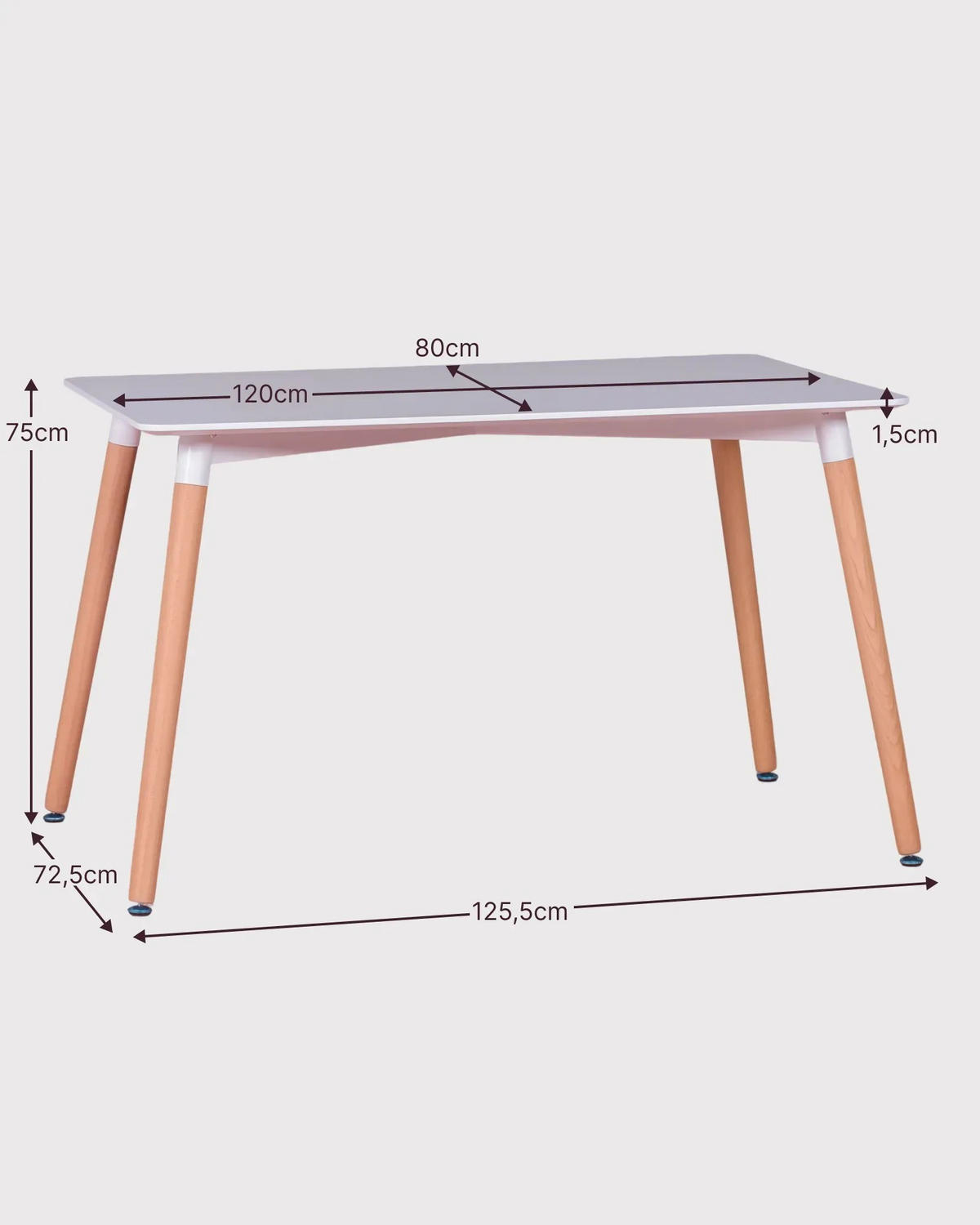 ESSTISCH Rechteckig Weiß 80/120/75 cm - Weiß, Holz (80/120/75cm) - Nest Dream