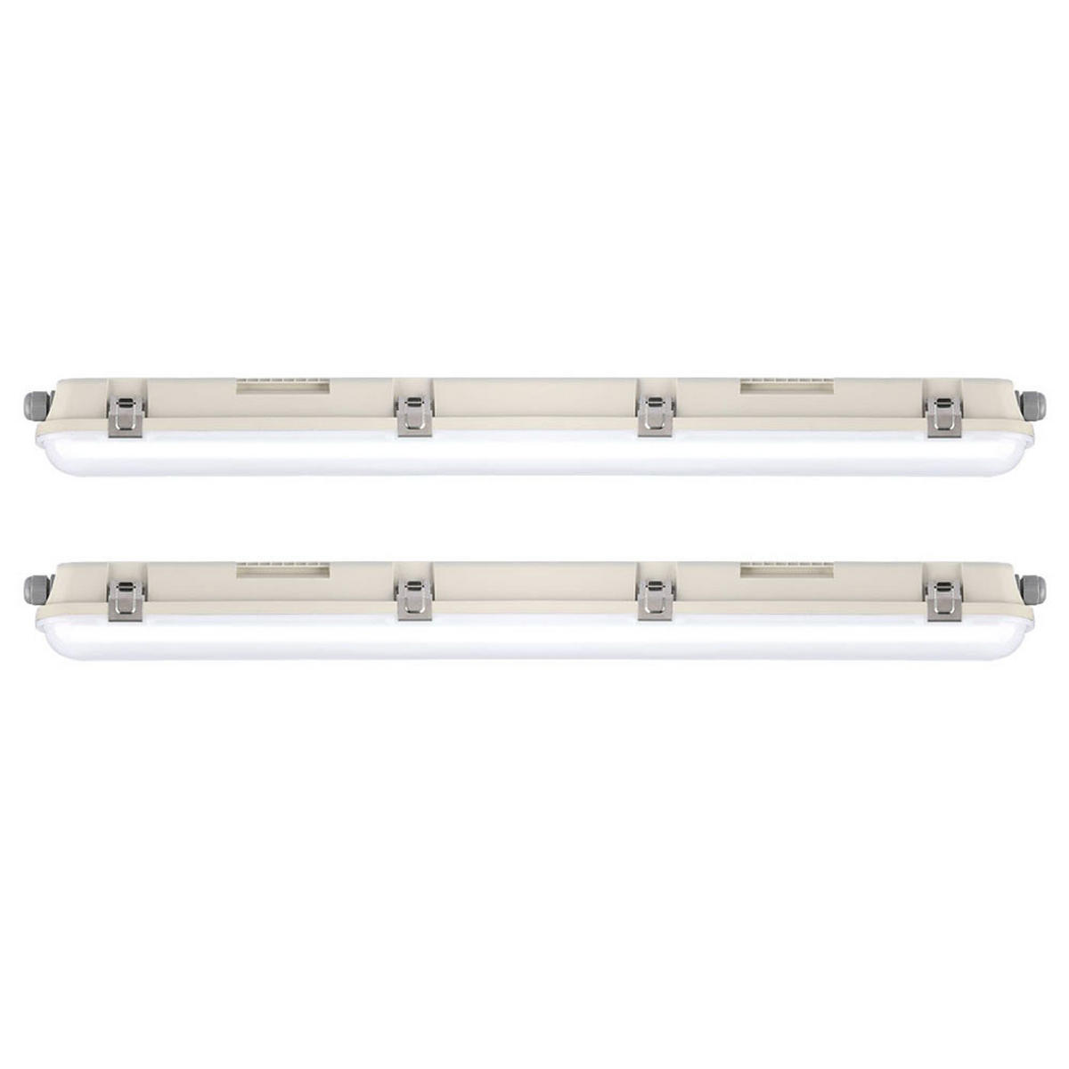 LED DECKENLEUCHTE Weiß Kunststoff 2er Set - Weiß, Kunststoff (150/7.8/7.2cm)