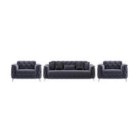SITZGARNITUR Sucre, Anthrazit Stellvariante 2+1+1 - Anthrazit, Holzwerkstoff/Kunststoff (170/80/100cm)