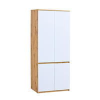 DREHTÜRENSCHRANK KRYOS 80,1/195,2/52cm 2-türig Eiche Wotan - Eiche Wotan/Weiß, Holzwerkstoff (80.1/195.2/52cm) - MASSENO