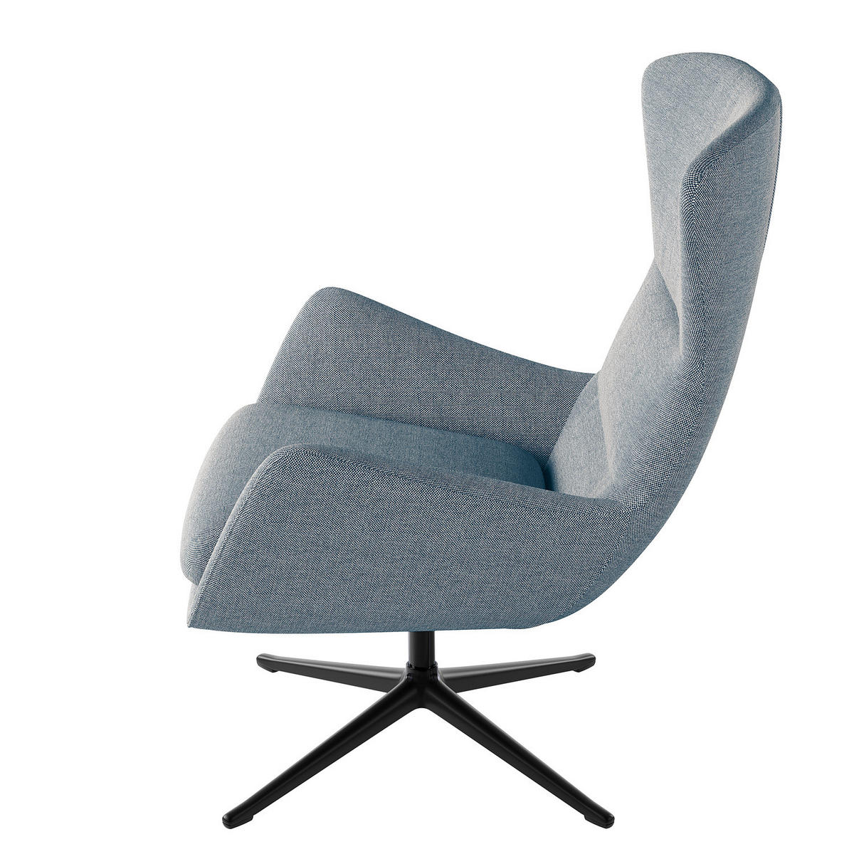 SESSEL mit Kreuzfuß - Blau/Schwarz, Textil/Metall (84/99/96cm) - home24