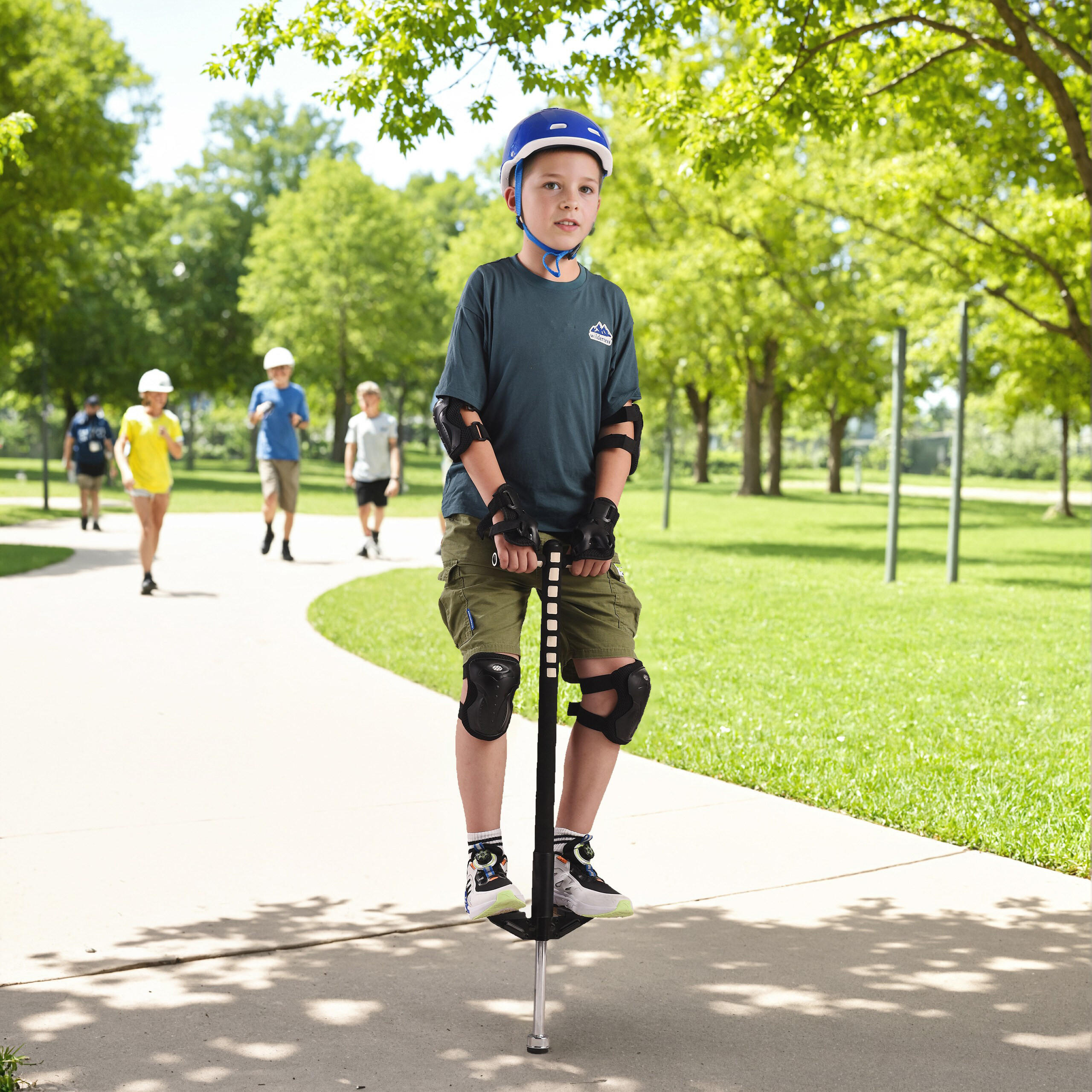 POGO-STICK - Schwarz, Kunststoff/Textil (23.5/6cm) - Relaxdays