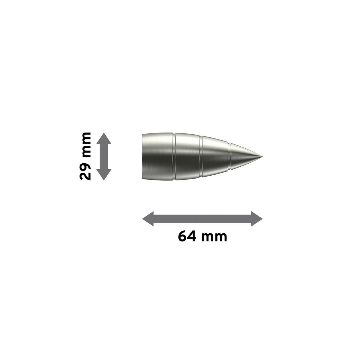 ENDSTÜCKE FÜR GARDINENSTANGEN 20 mm Ø, Samanto Edelstahl-Optik, Packung 2 Stück - Edelstahlfarben, Metall (6.4/2.9/2.9cm) - INTERDECO