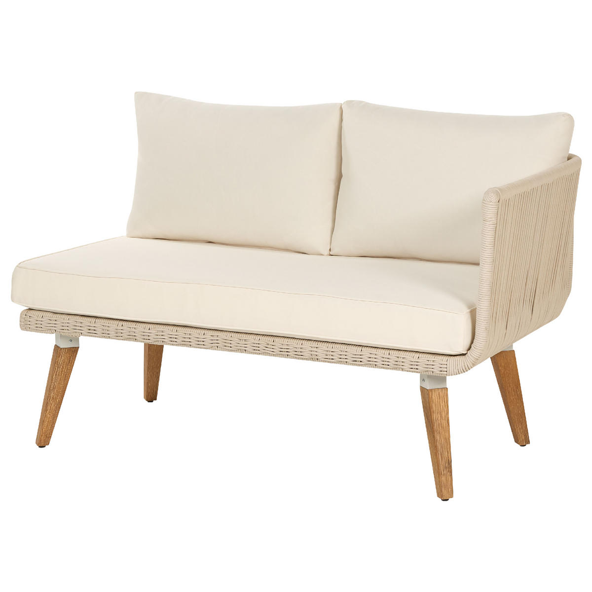 LOUNGE-SET 5-Sitzer Akazienholz Beige Alcamo - Beige, Holz - Beliani
