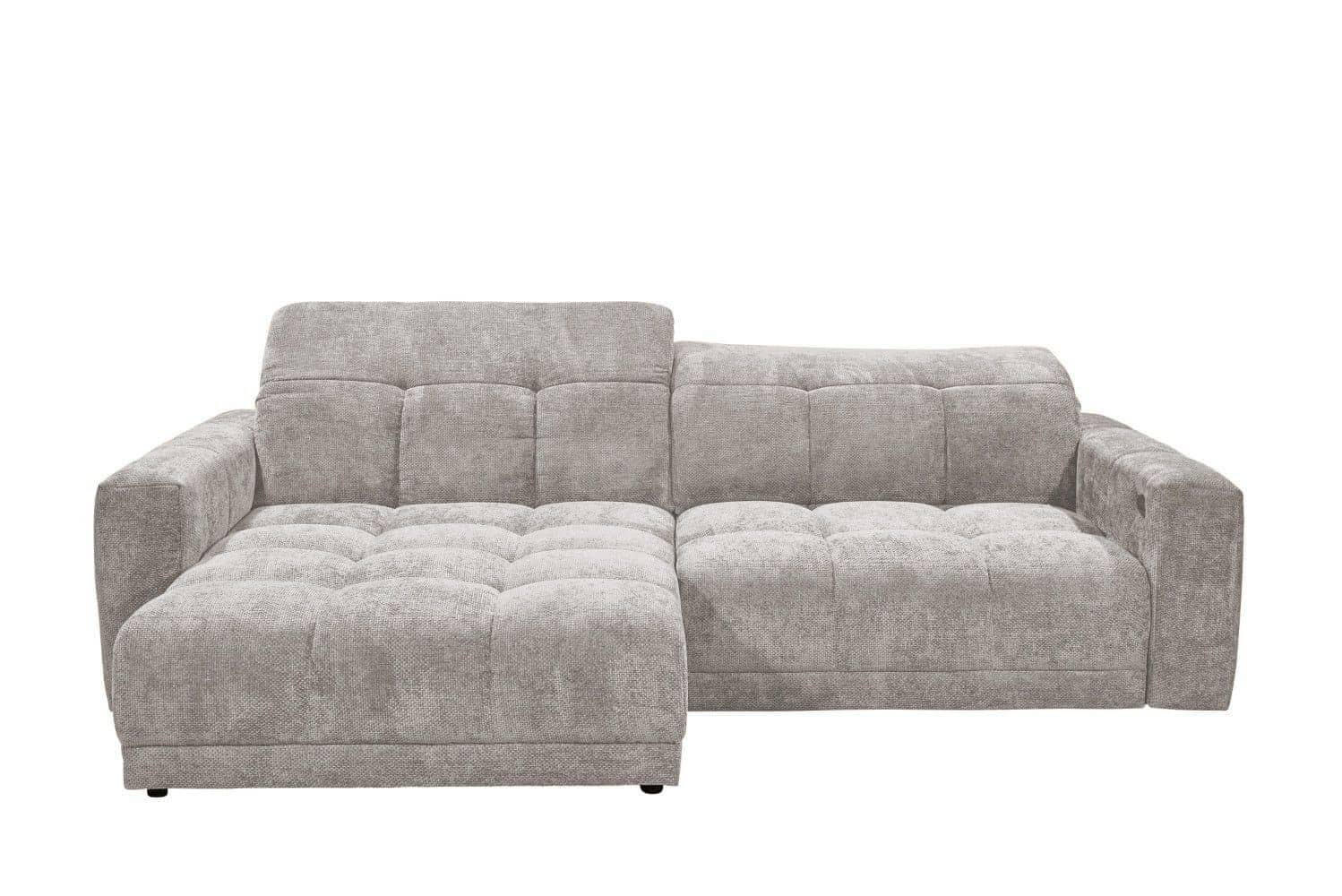 ECKSCHLAFSOFA mit elektronische Sitztiefenverstellung - Hellgrau/Schwarz, Holzwerkstoff/Kunststoff (297/170cm) - ed exciting design