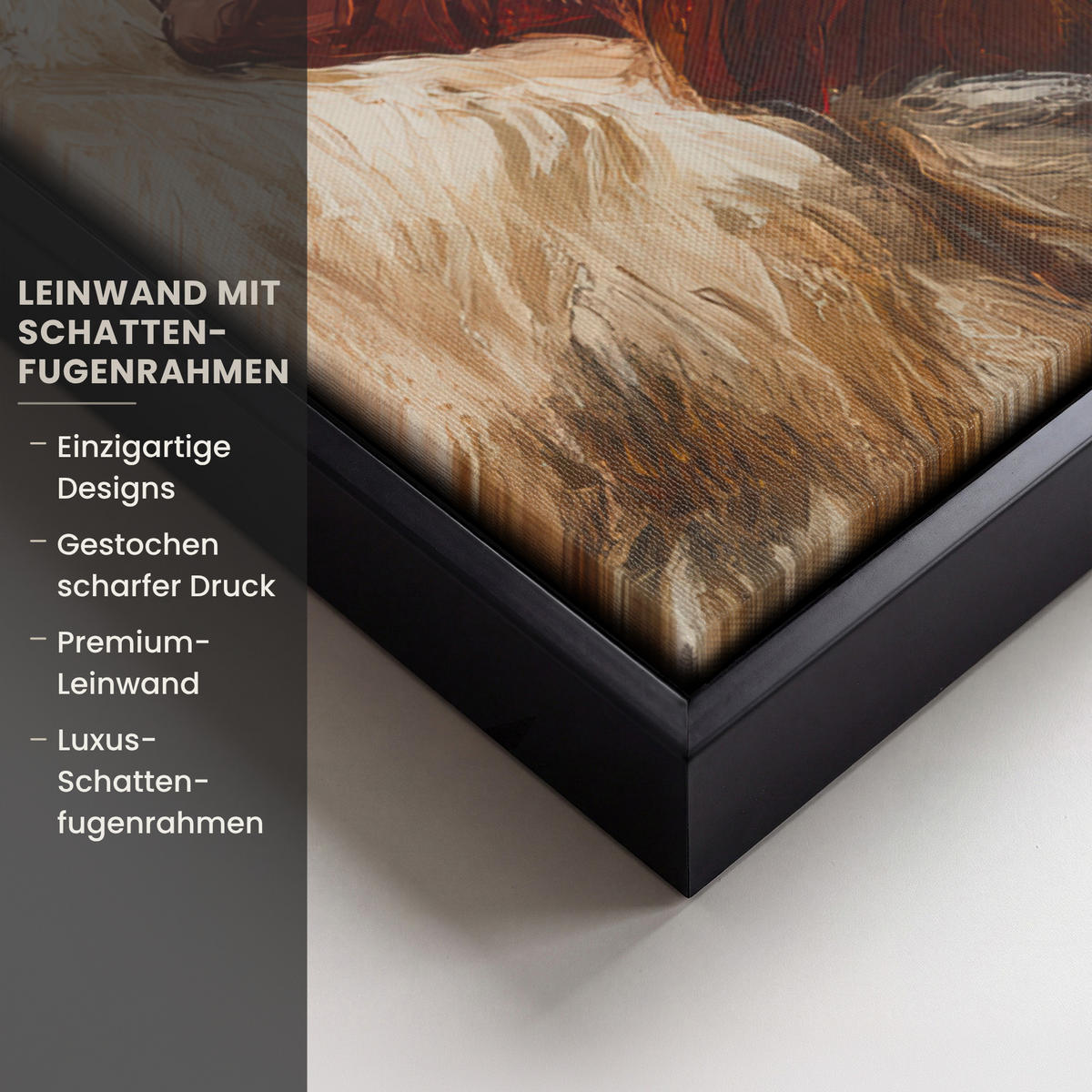 LEINWAND Bilder mit Rahmen - Weihnachtsmann - Rentier - Weihnachten - 70x100 - Rotbraun, Textil (70/100cm) - MuchoWow