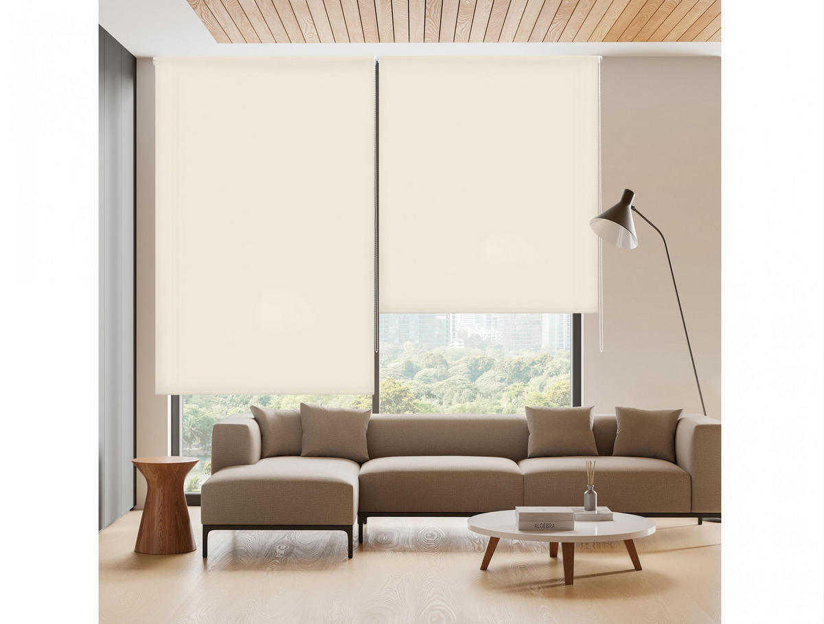 ROLLO Polyester Transluzent Beige 120x250 - Beige, Textil (120/250/1cm) - Purline