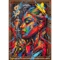 GEMÄLDE Muse der Stadt Schattenfugenrahmen Gold 140x100 cm - Goldfarben, Holz (140/100cm) - YS-art gallery