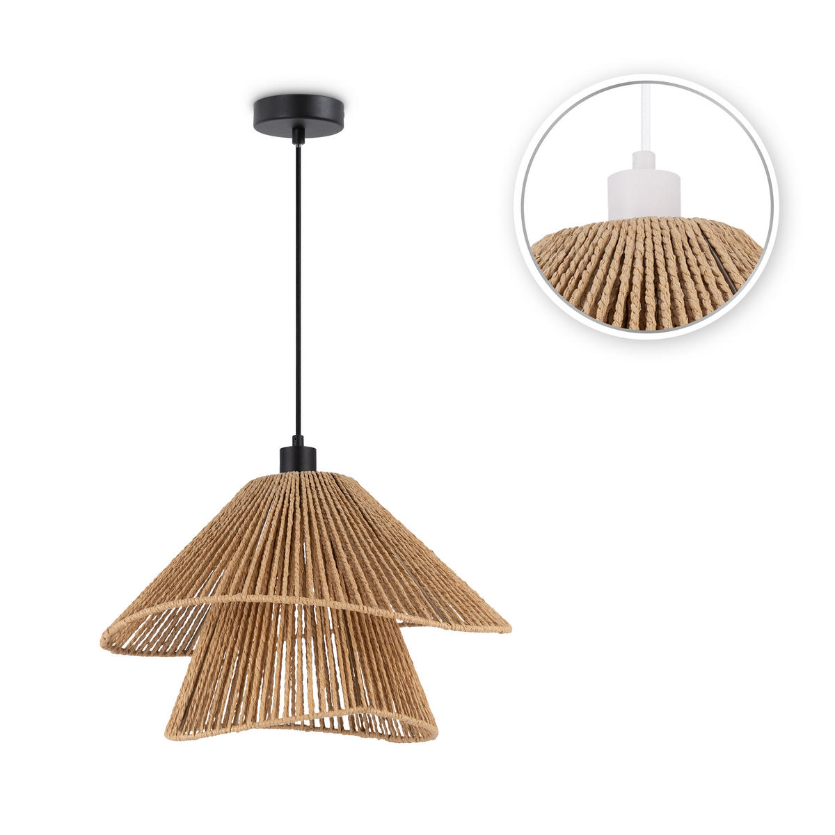 PENDELLEUCHTE Hugo - Weiß, Metall (45/45/35cm) - Paco Home