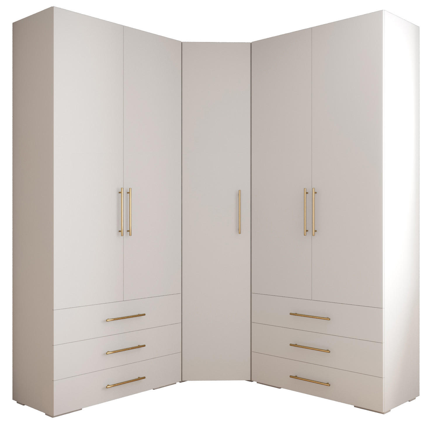 GARDEROBEN-SET 236,7/181,7/47 - Goldfarben/Schwarz, Holz/Kunststoff (181.7/236.7/47cm) - Abiks Möbel