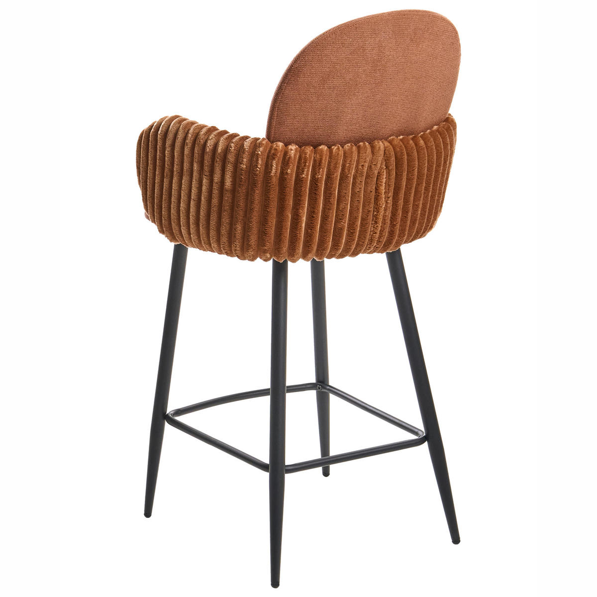 BARSTUHL 2er-Set Stoff Braun Amity - Braun, Textil (50/100/54cm) - Beliani