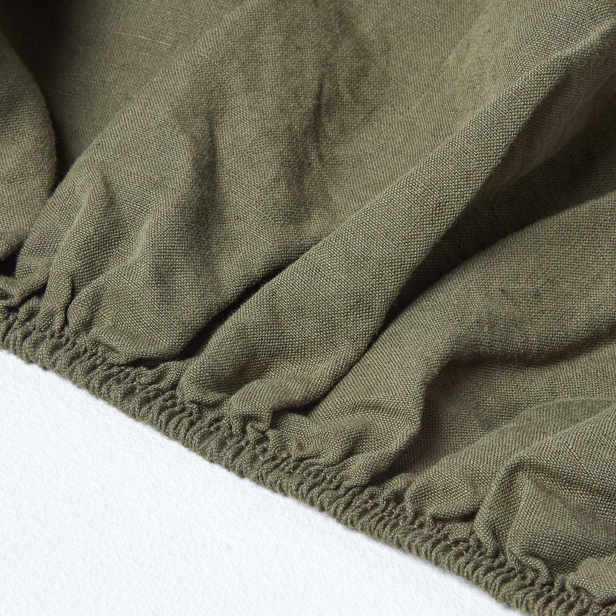 LEINEN-SPANNBETTLAKEN extra hoch, 60% Leinen & 40% Baumwolle - Olivgrün, Textil (150/200cm) - Homescapes