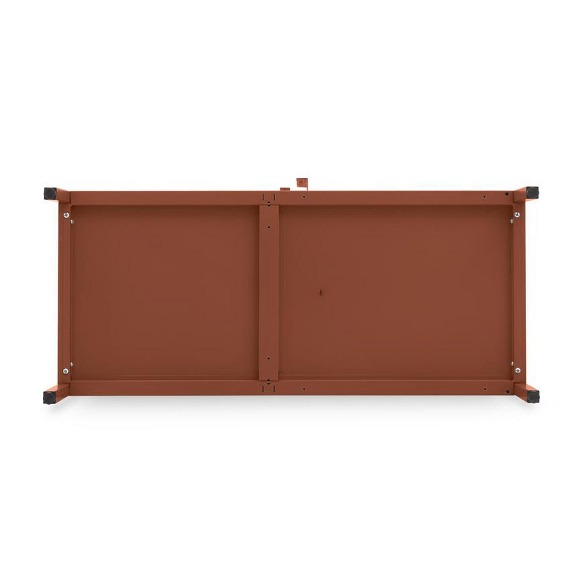 METALLREGAL H170cm 4 Türen 4 Fächer Terrakotta und Geriffeltes Glas KIARA - Terracotta, Metall (35/170/80cm) - Sicaan