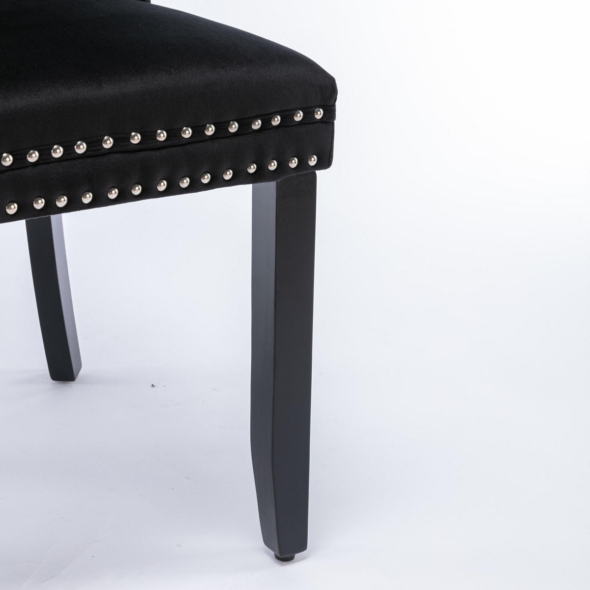 ESSZIMMERSTUHL mit hoher Rückenlehne Samt Schwarz Set - Schwarz, Holz (50/95/65cm) - Meubliv