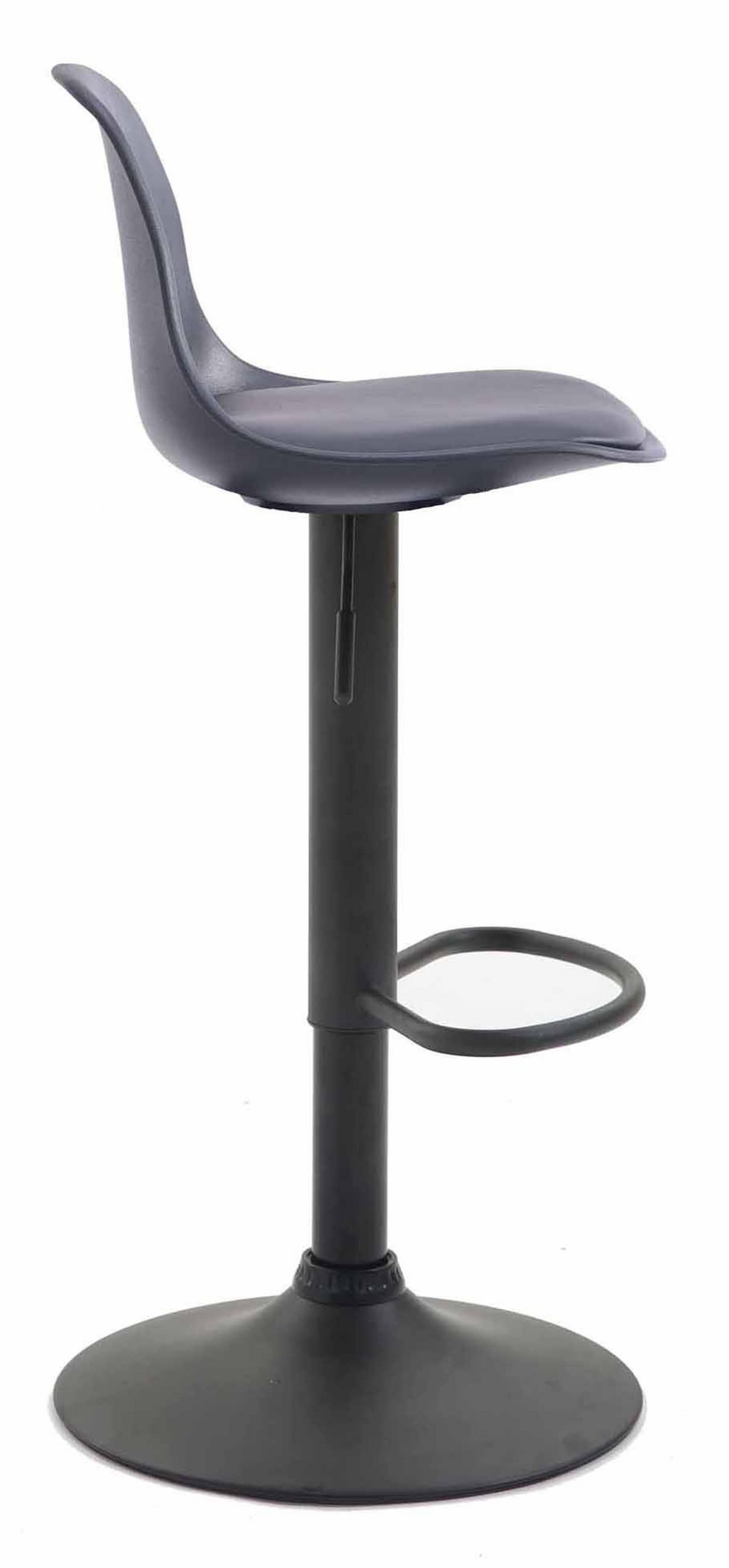 BARHOCKER 2er Set Lederlook schwarz - Schwarz, Kunststoff/Textil (39/82/43cm) - CLP