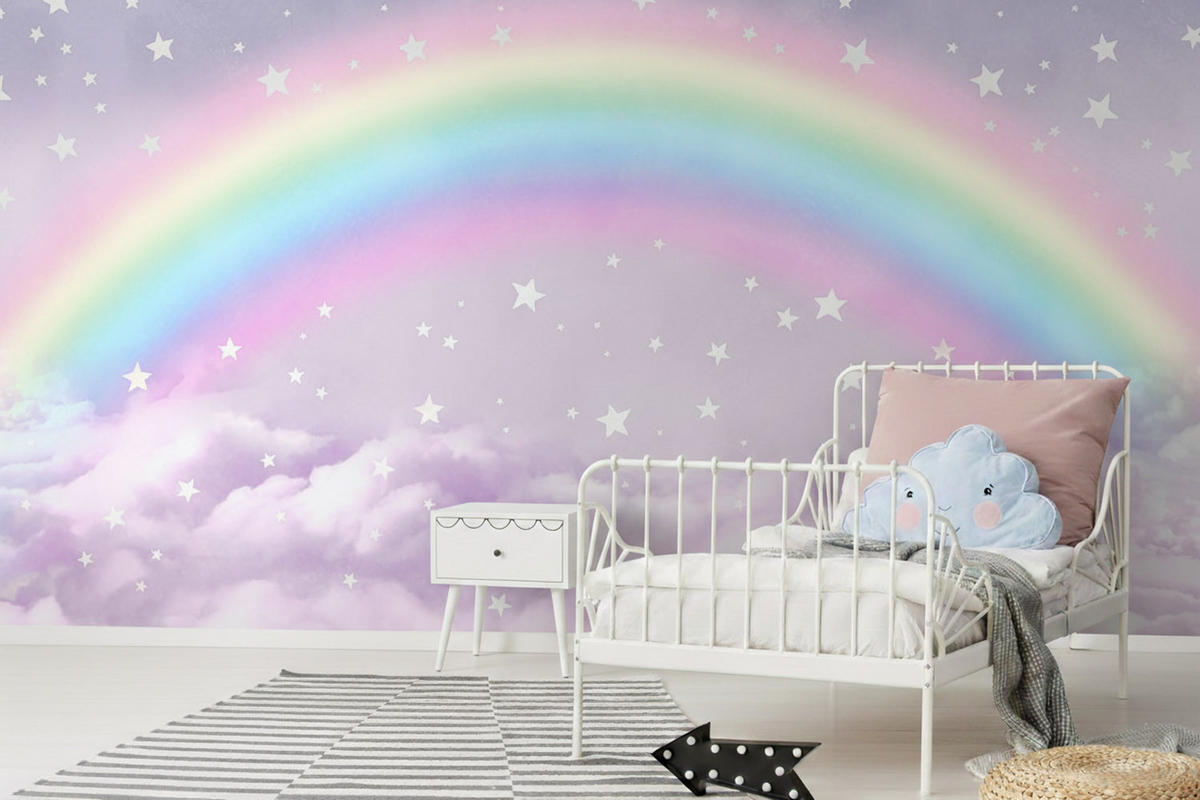 FOTOTAPETE Regenbogen 400 x 279 cm - Lila, Papier (400/279cm) - Sanders & Sanders
